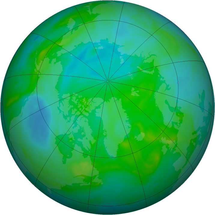 Arctic ozone map for 17 August 2008